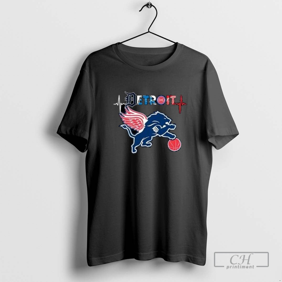Detroit Tigers Detroit Lions And Detroit Red Wings Mix Mascot 2025