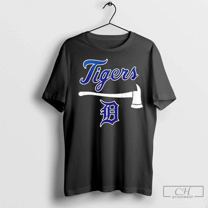 Detroit Tigers Firefighter Application 2 Sided T Shirts Long Sleeve
