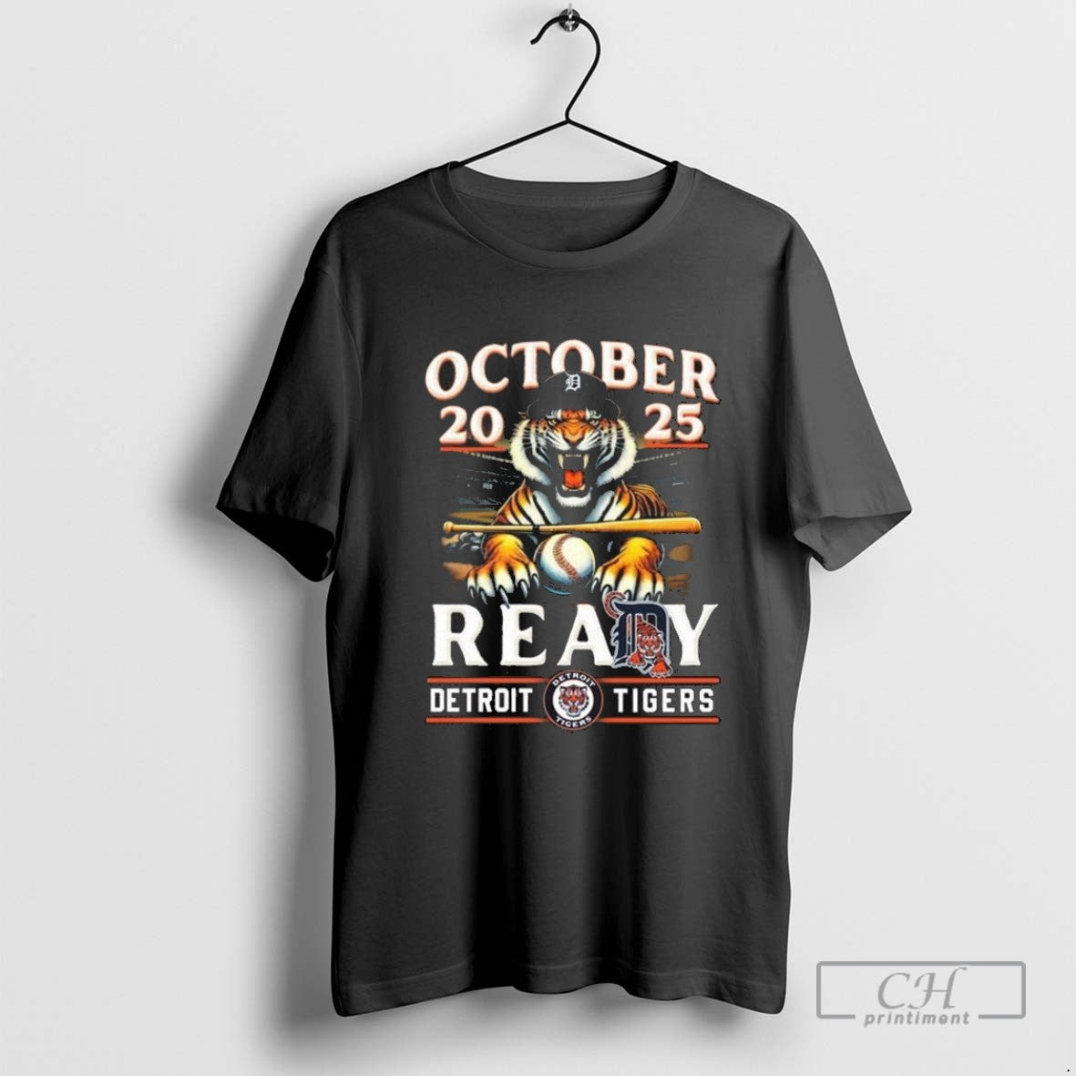Detroit Tigers October Ready 2025 Mascot Shirt Retro Collection