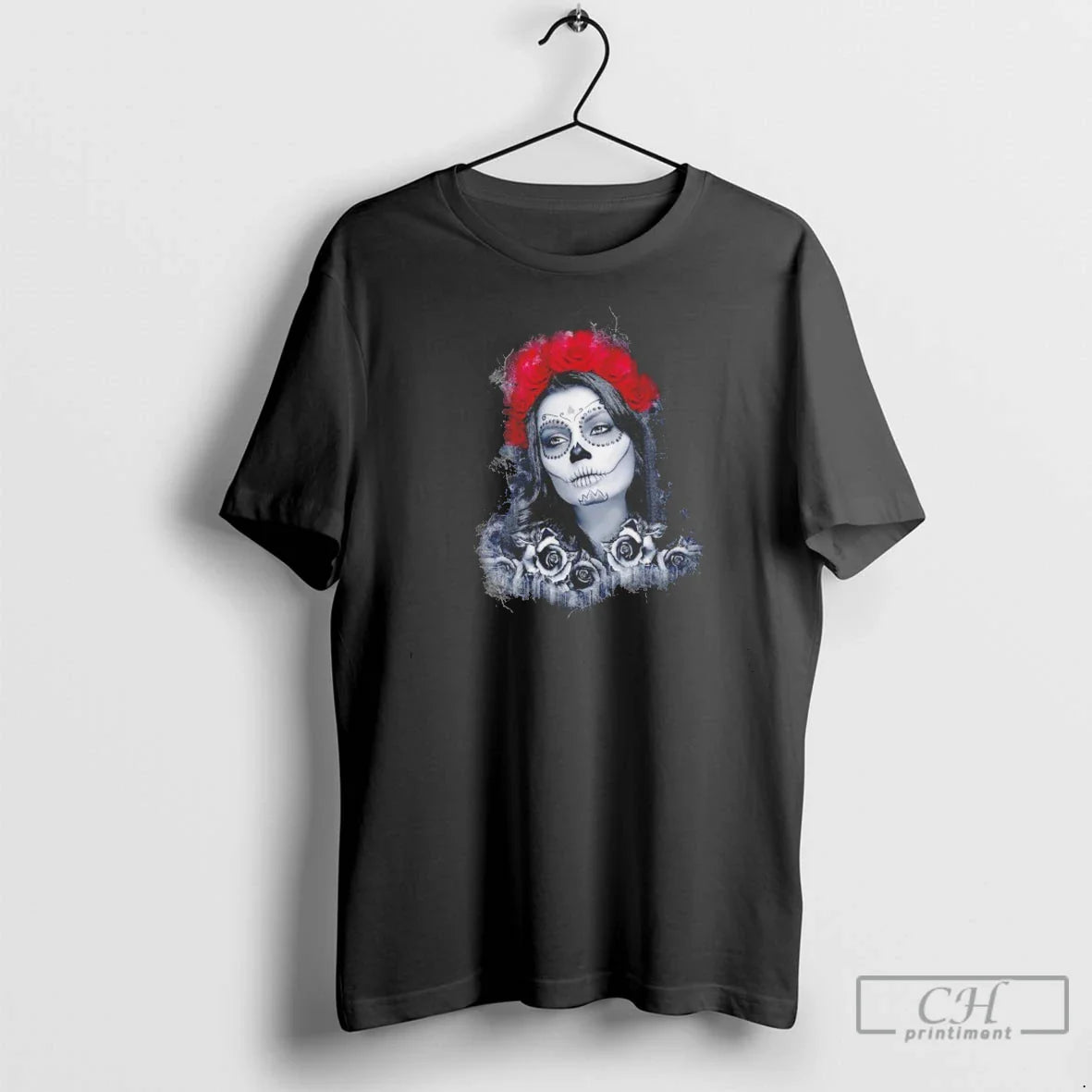 Dia De Los Muertos La Reina De Las Rosas Long Sleeve Elegant Style