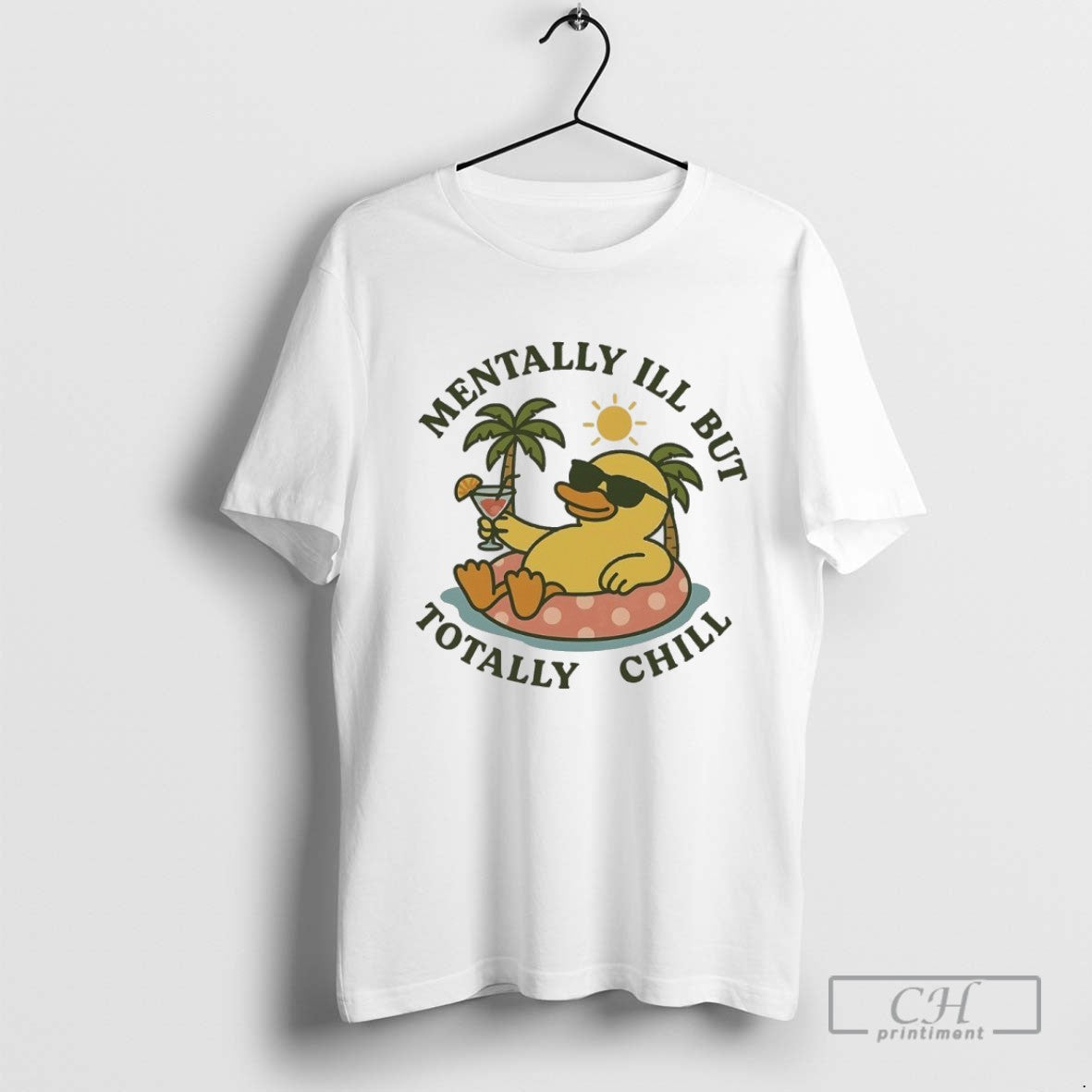Duck Mentally Ill But Totally Chill Sweatshirt Modern Gift