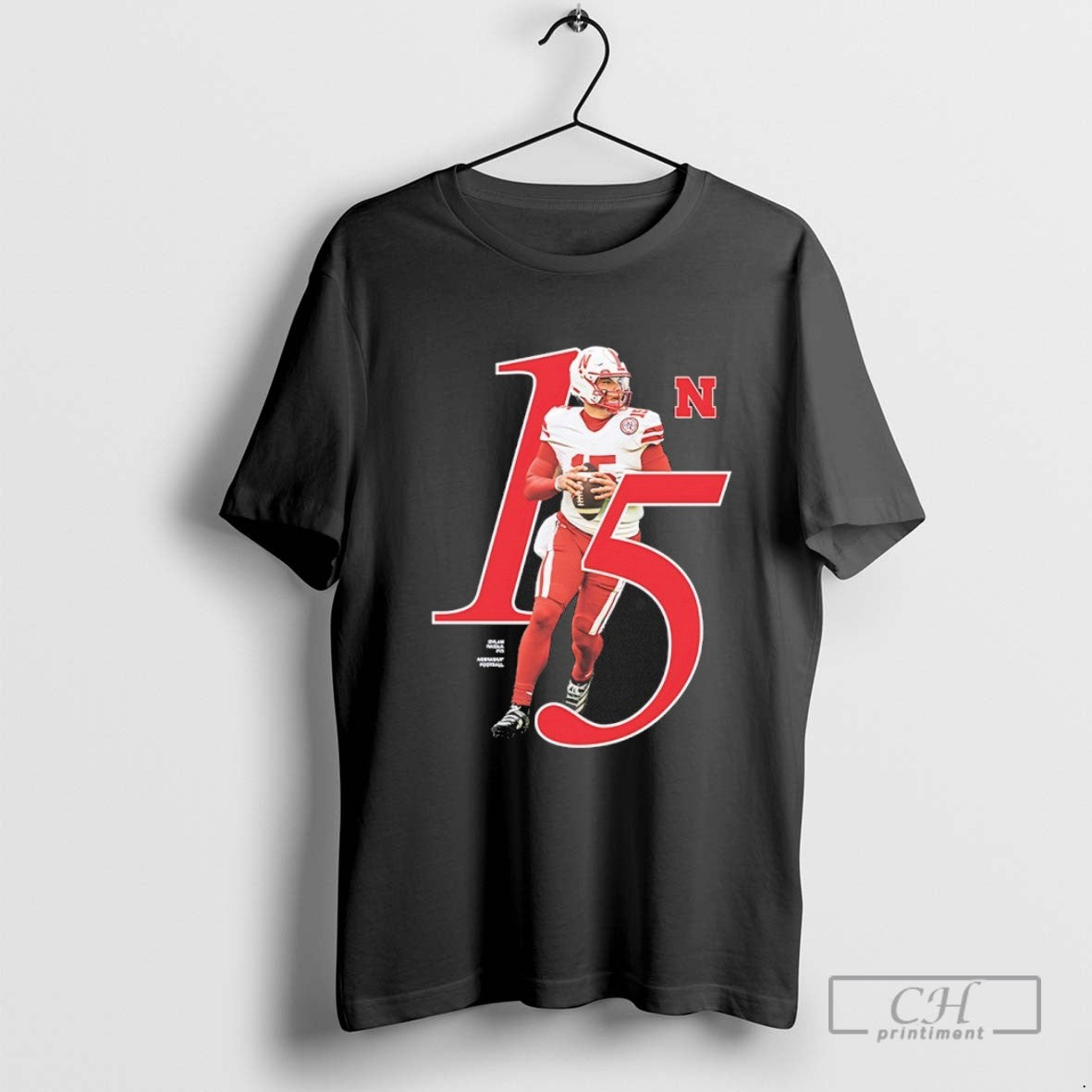 Dylan Raiola 15 Ebraska Huskers 2025 Ncaa Player Tee Elegant Apparel