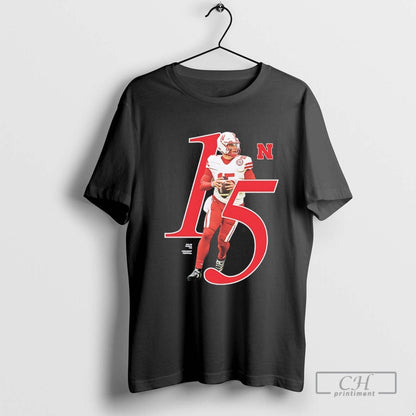 Dylan Raiola 15 Ebraska Huskers 2025 Ncaa Player Tee Elegant Apparel