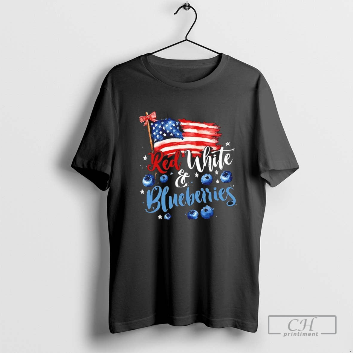 Erika Kirk Red White And Blueberries American Flag Tee Vintage Fashion