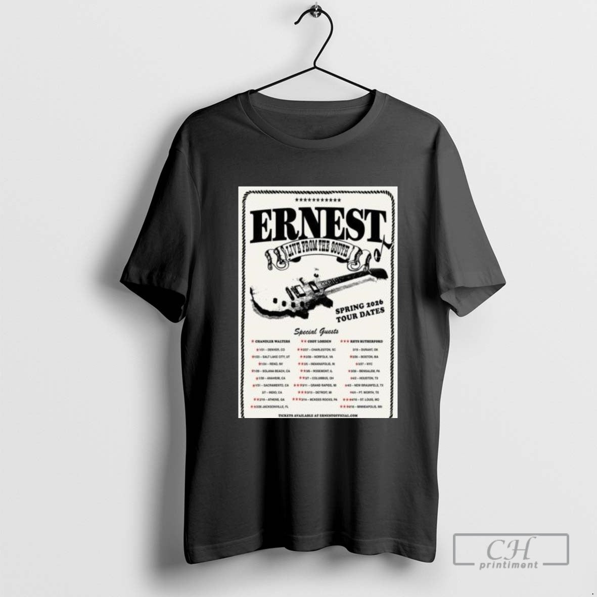 Ernest Live From South Tour Spring 2026 Shirt Modern Apparel