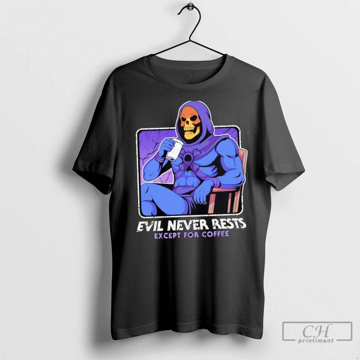 Evil Never Rests Except Coffee Tank Top Premium Apparel