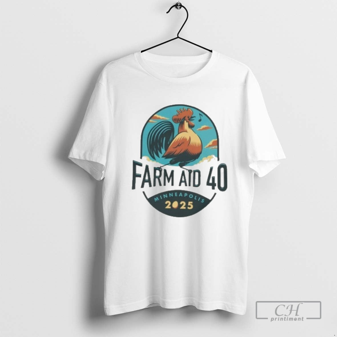 Farm Aid 40 Rooster Sings Tee Stylish Apparel