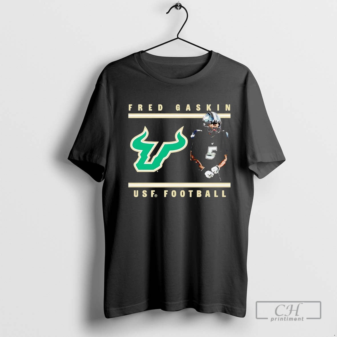 Fred Gaskin Illustrated Usf Football Shirt Classic Art