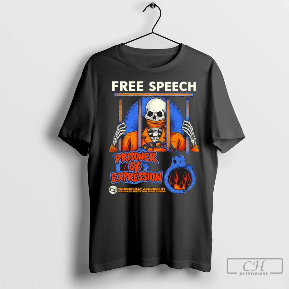 Free Speech Prisoner Expression Skeleton Mugshot T Shirts Tank Top