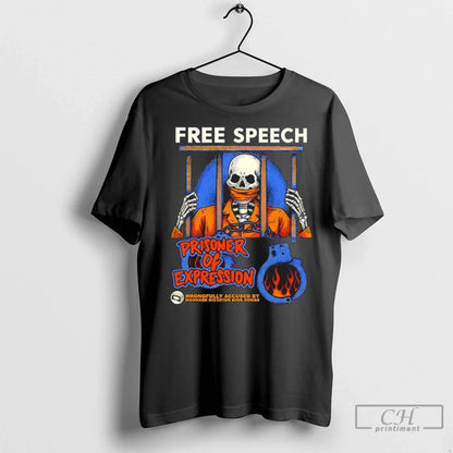 Free Speech Prisoner Expression Skeleton Mugshot T Shirts Tank Top