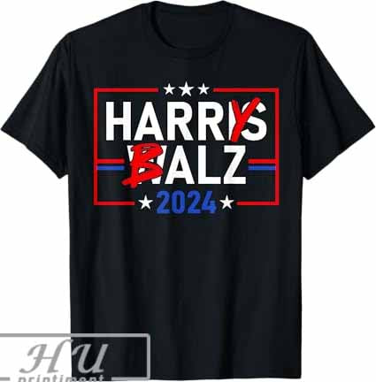 Harris Walz 24 Harry Balz 2024 Meme Democratics Vote T Shirts Shirt