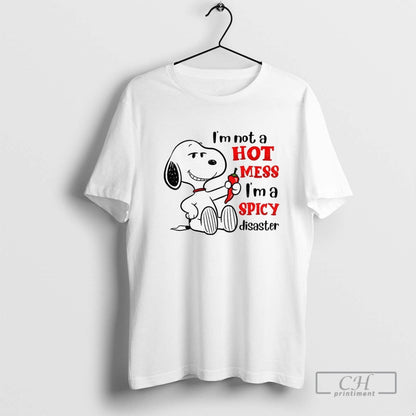 Snoopy Im Not Hot Mess Im Spicy Disaster Chilli Long Sleeve Elegant