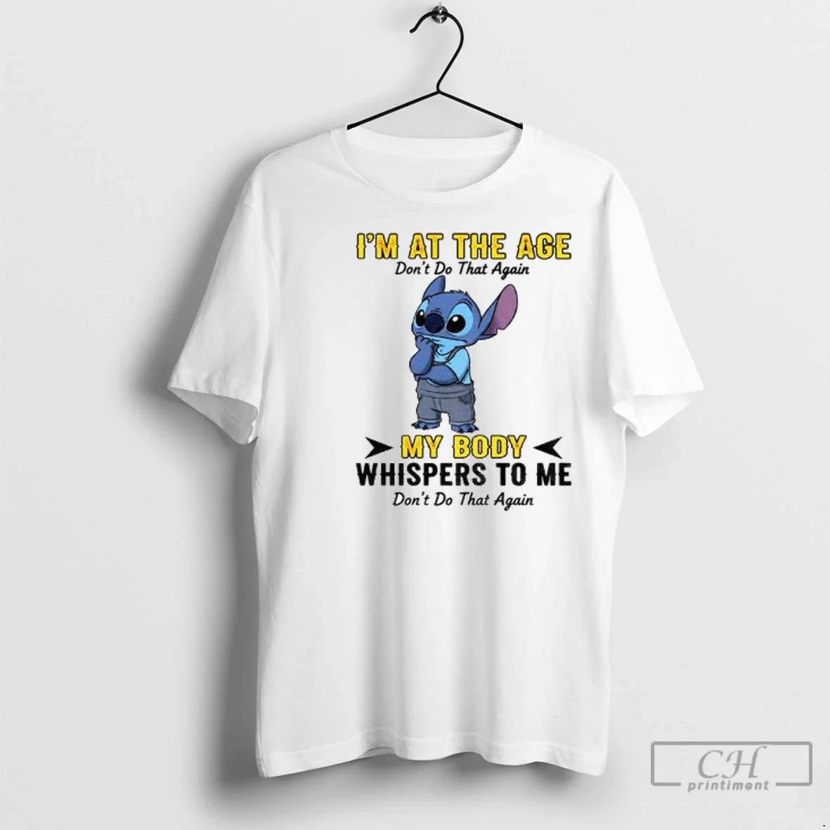 Stitch Im Age Dont Do That Again My Body Whispers To Me Sweatshirt
