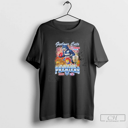 Geelong Cats Mascot 2025 Afl Grand Final Premiers Long Sleeve Elegant