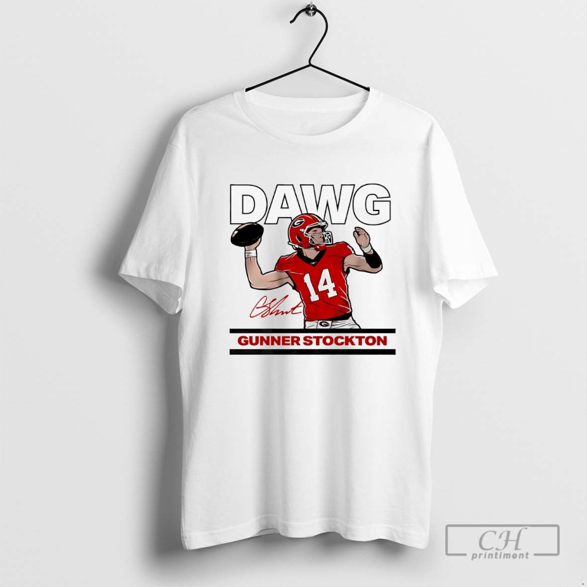 Georgia Bulldogs Football Gunner Stockton Is Dawg Signature Shirt
