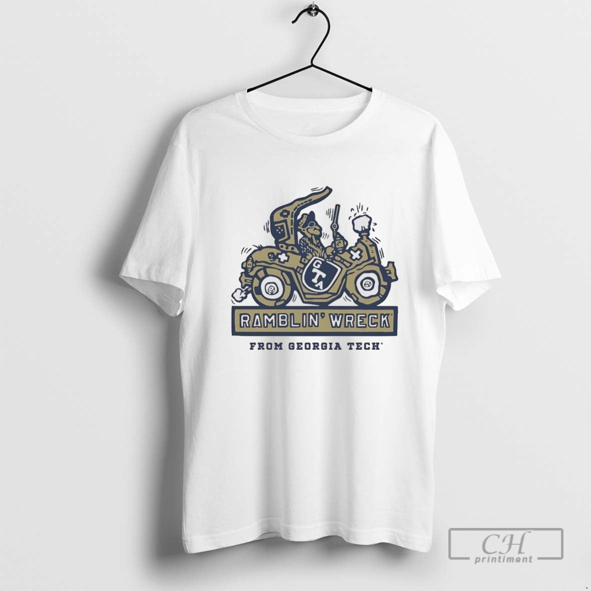 Georgia Tech Football Ramblin Wreck Ringer Tee Modern Apparel