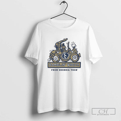 Georgia Tech Football Ramblin Wreck Ringer From Georgia Tech TShirt