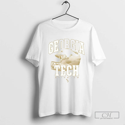 Georgia Tech Yellow Jackets Sting Em Helmet TShirt Elegant Design