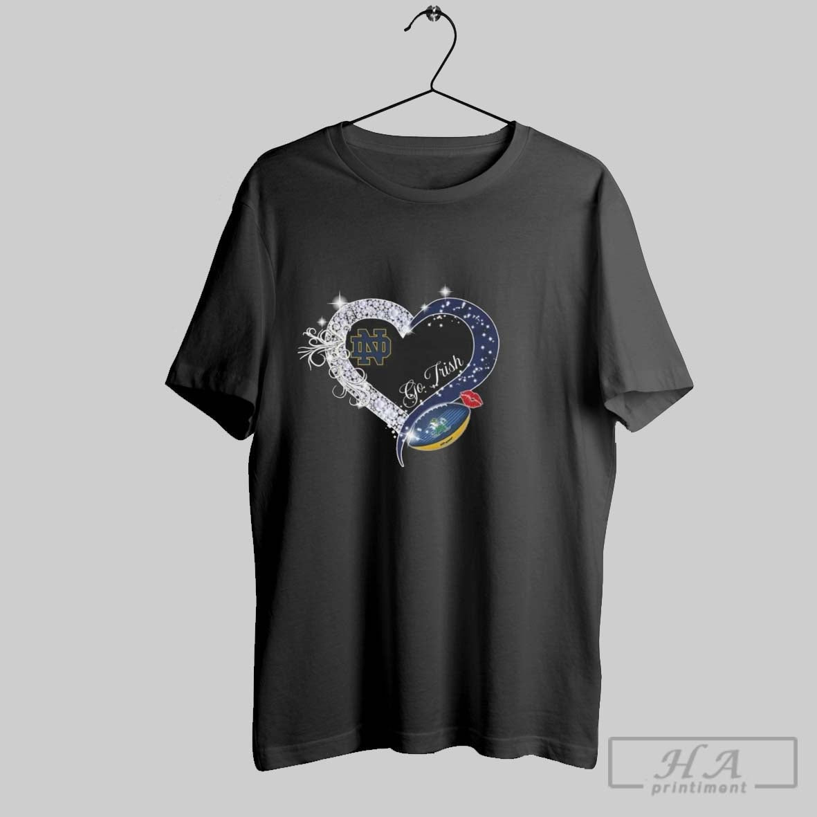 Go Irish Notre Dame Fighting Irish Diamond Hearts 2025 TShirt