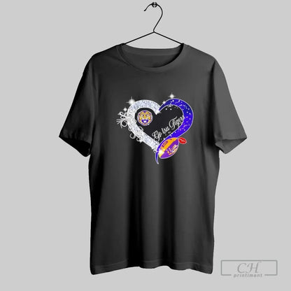 Go Lsu Tigers Diamond Heart Shirt Exclusive Art