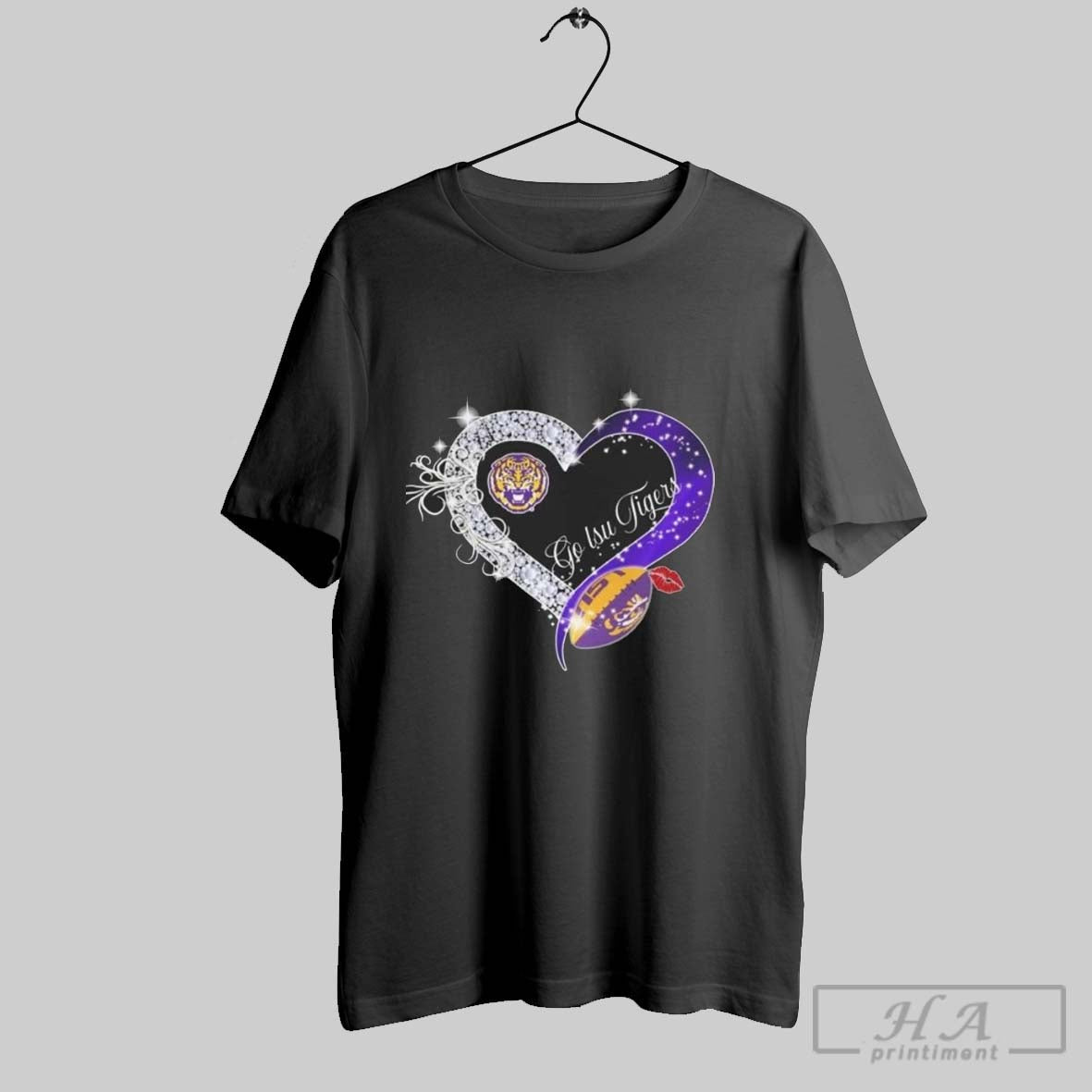 Go Lsu Tigers Diamond Hearts 2025 TShirt Premium Art