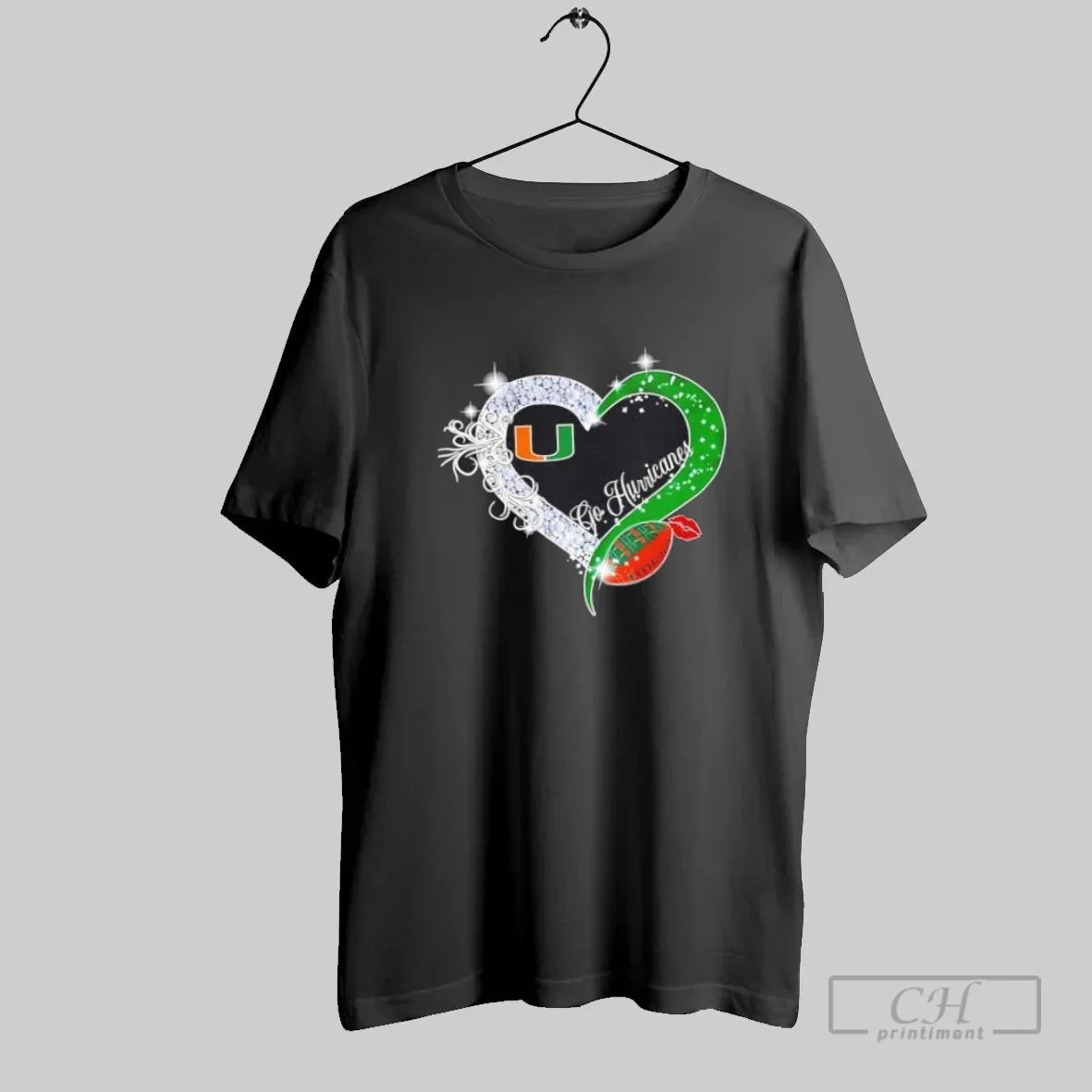Go Miami Hurricanes Diamond Heart Tank Top Modern Collection