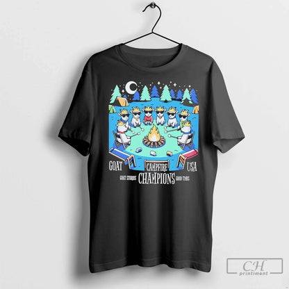 Goat Usa Campfire Champions T Shirts Tank Top Authentic Fashion