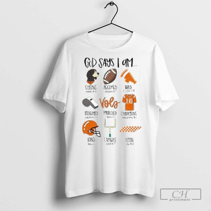 God Says I Am Tennessee Vols Ornaments T Shirts Hoodie Classic Design