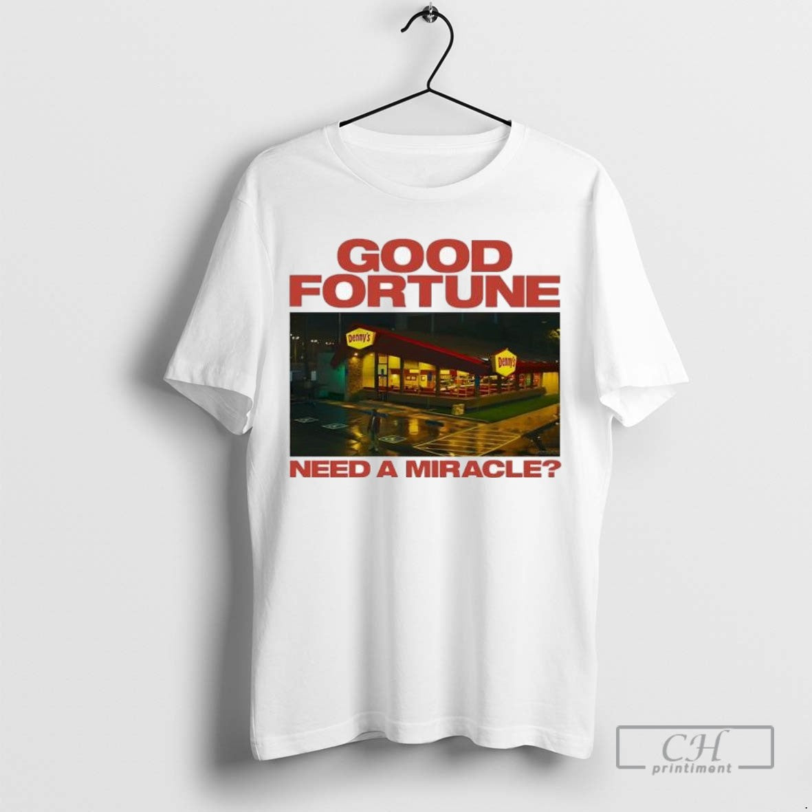 Good Fortune Need Miracle Dennys Logo Ladies Long Sleeve Elegant Look