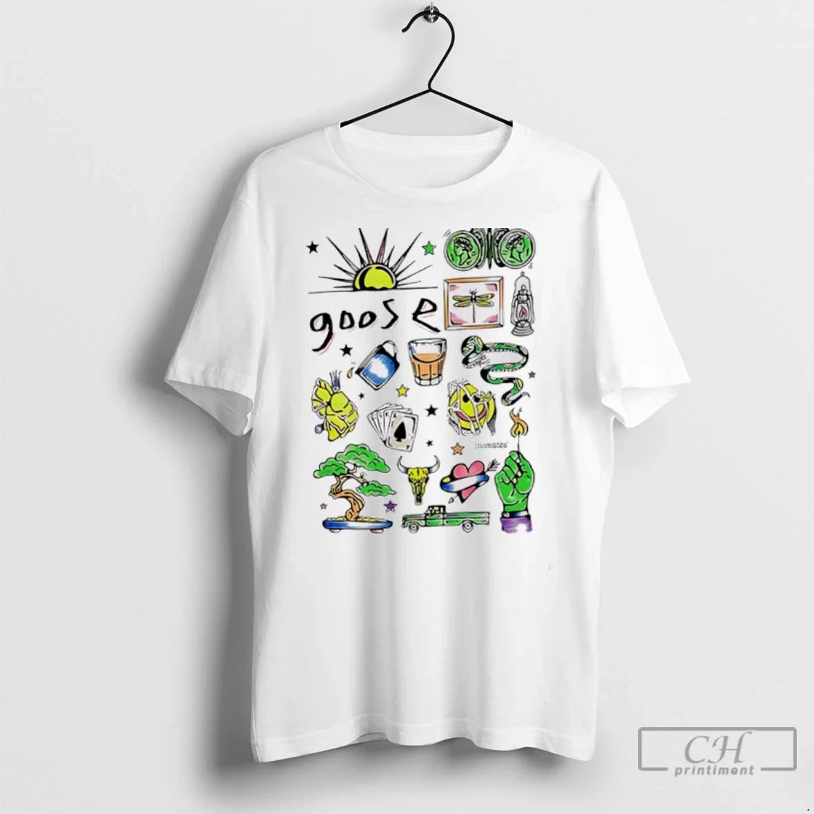 Goose Hand Colored Highlighter Shirt Authentic Style