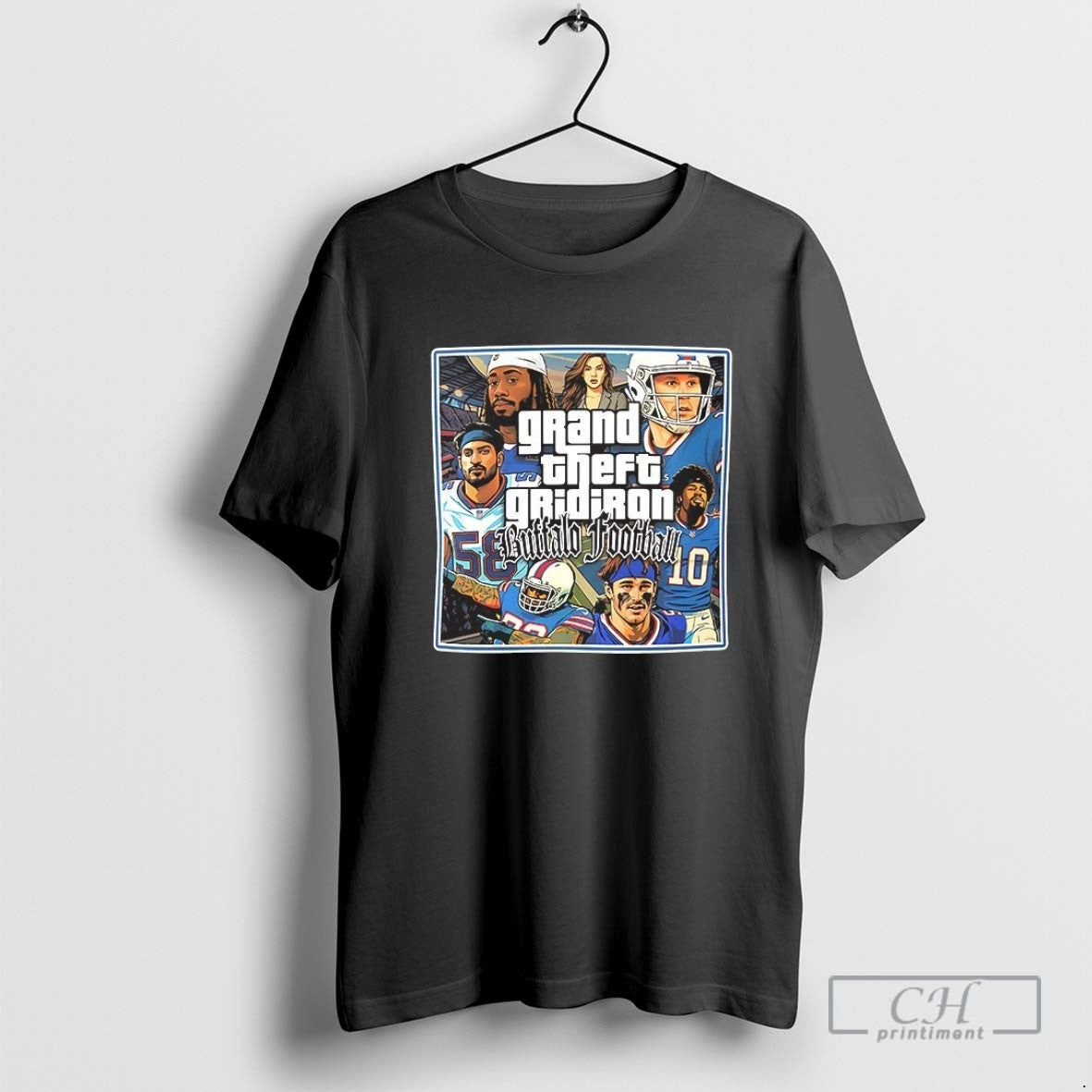 Grand Theft Gridiron Buffalo Bills Football V Neck Hoodie Modern Look