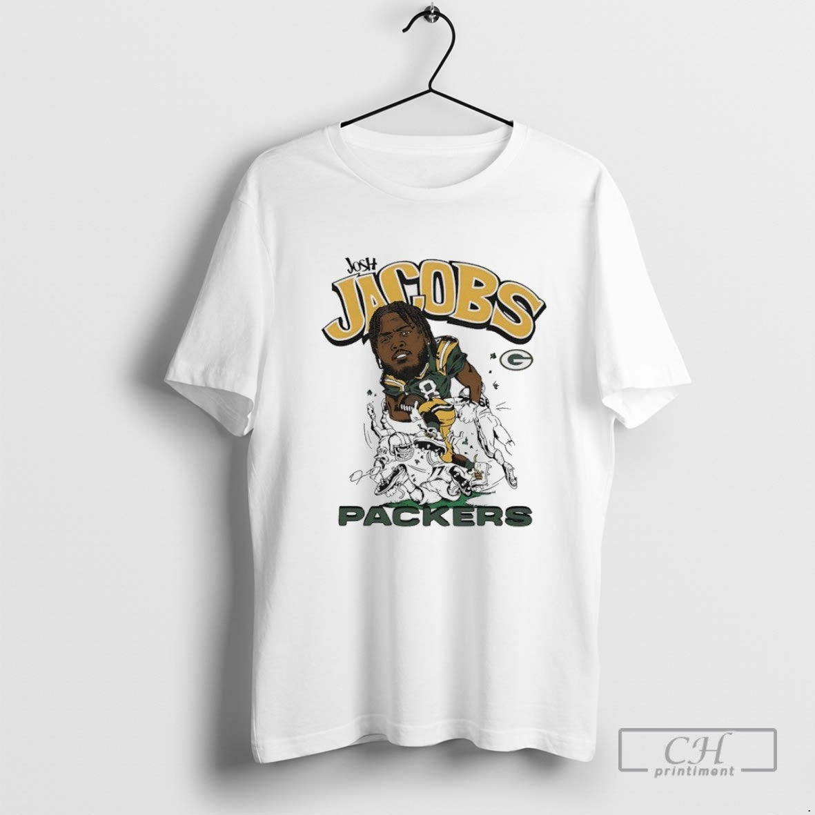 Green Bay Josh Jacobs Breakthrough Caricature Hoodie Modern Collection