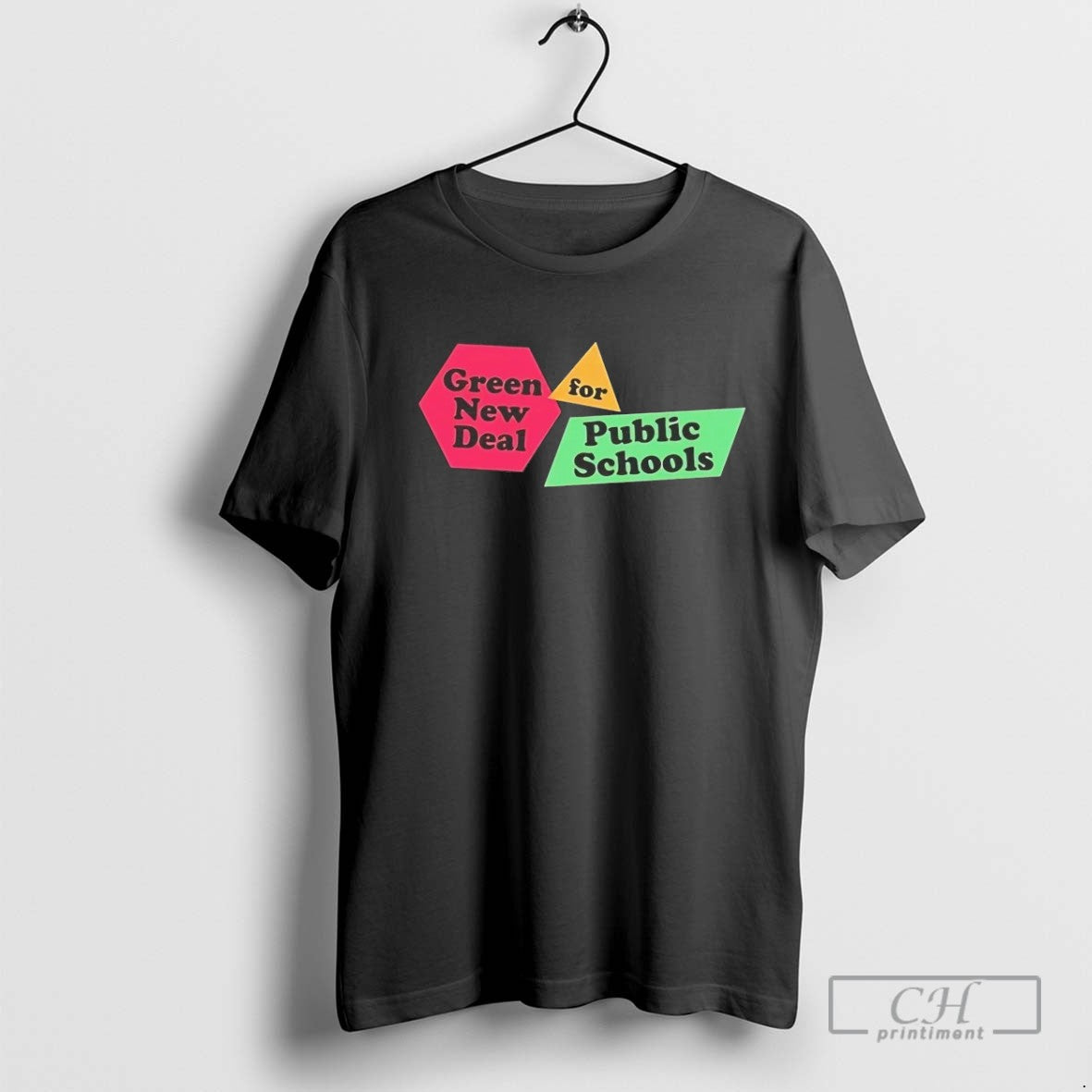 Green New Deal Public Schools Tee Retro Art