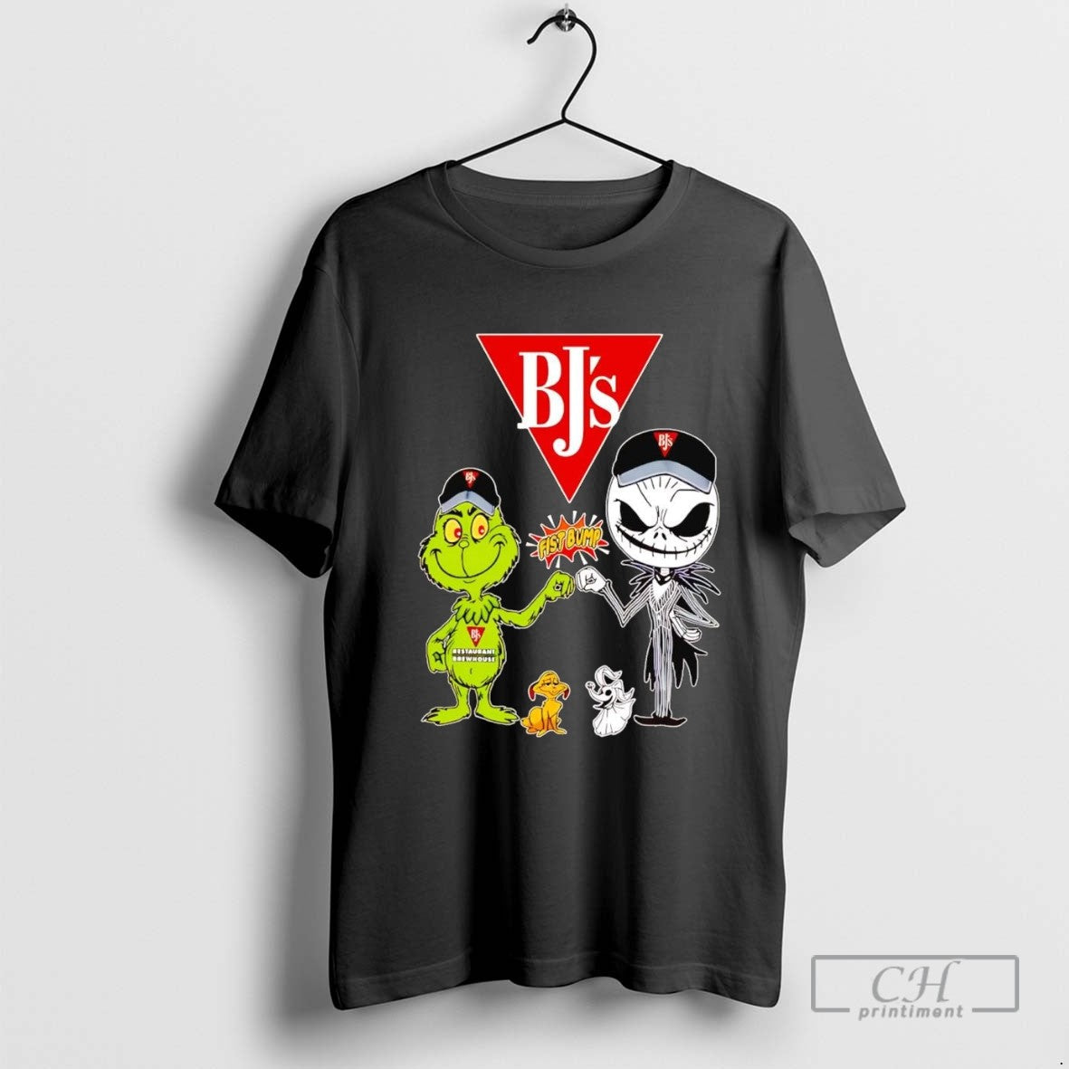 Grinch And Jack Skellington Fist Bump Bjs Halloween Tank Top Elegant