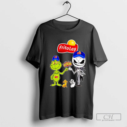 Grinch And Jack Skellington Fist Bump Frito Lay Halloween Hoodie