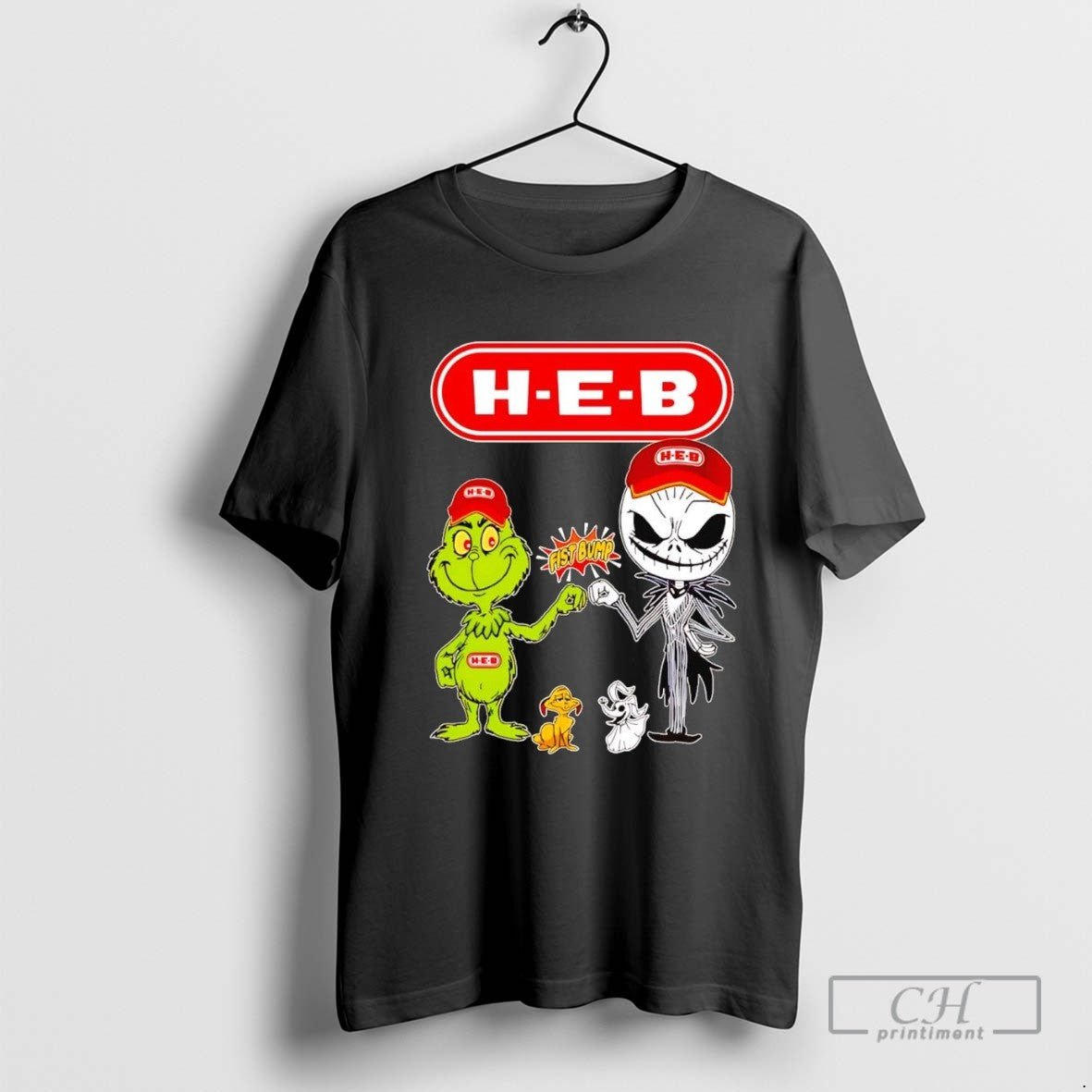 Grinch And Jack Skellington Fist Bump H E B Halloween Tee Exclusive