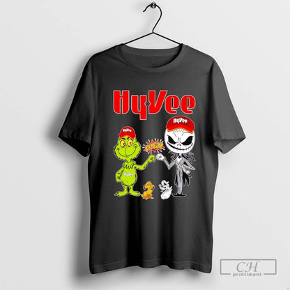 Grinch And Jack Skellington Fist Bump Hyvee Halloween Shirt Exclusive