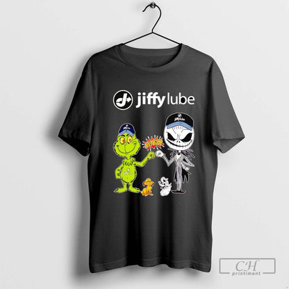 Grinch And Jack Skellington Fist Bump Jiffy Lube Halloween Tee