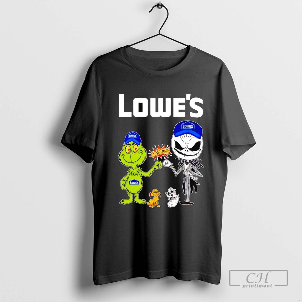 Grinch And Jack Skellington Fist Bump Lowes Halloween TShirt