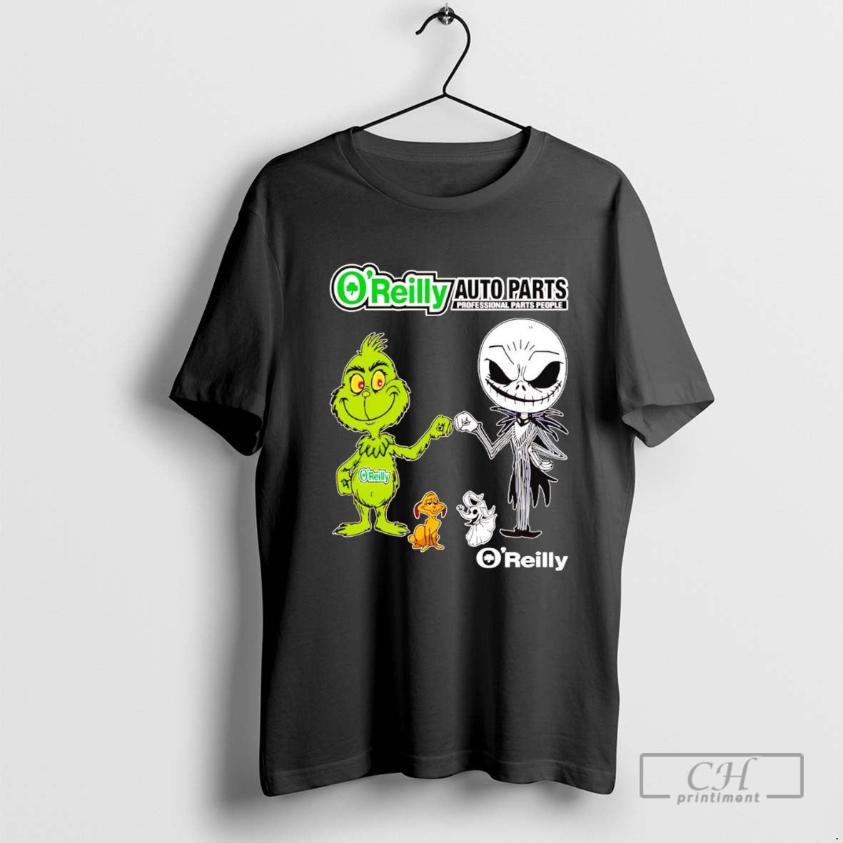 Grinch And Jack Skellington Fist Bump Oreilly Halloween Hoodie