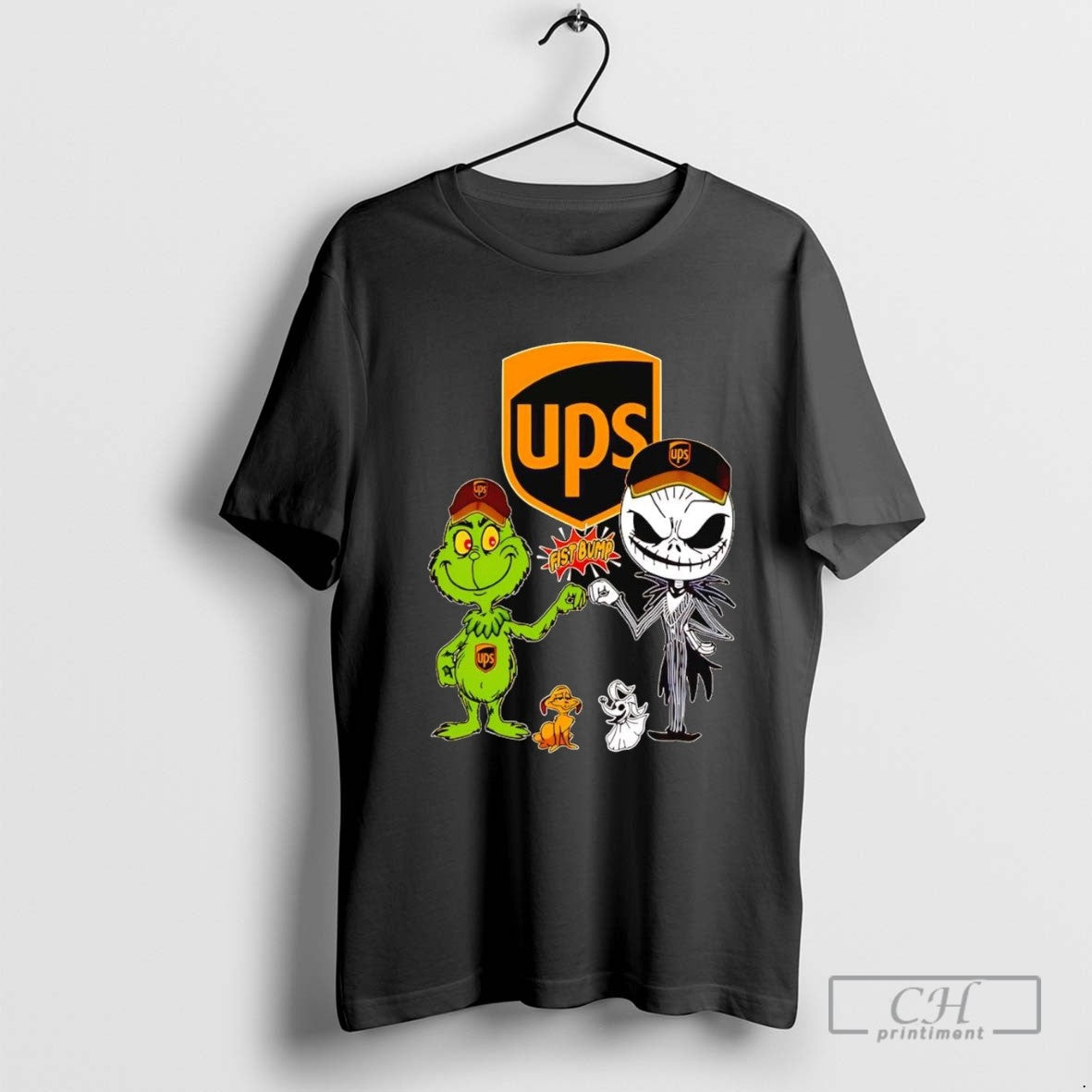 Grinch And Jack Skellington Fist Bump Ups Halloween Shirt Authentic