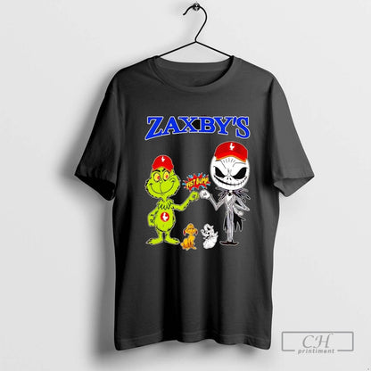 Grinch And Jack Skellington Fist Bump Zaxbys Halloween TShirt Elegant