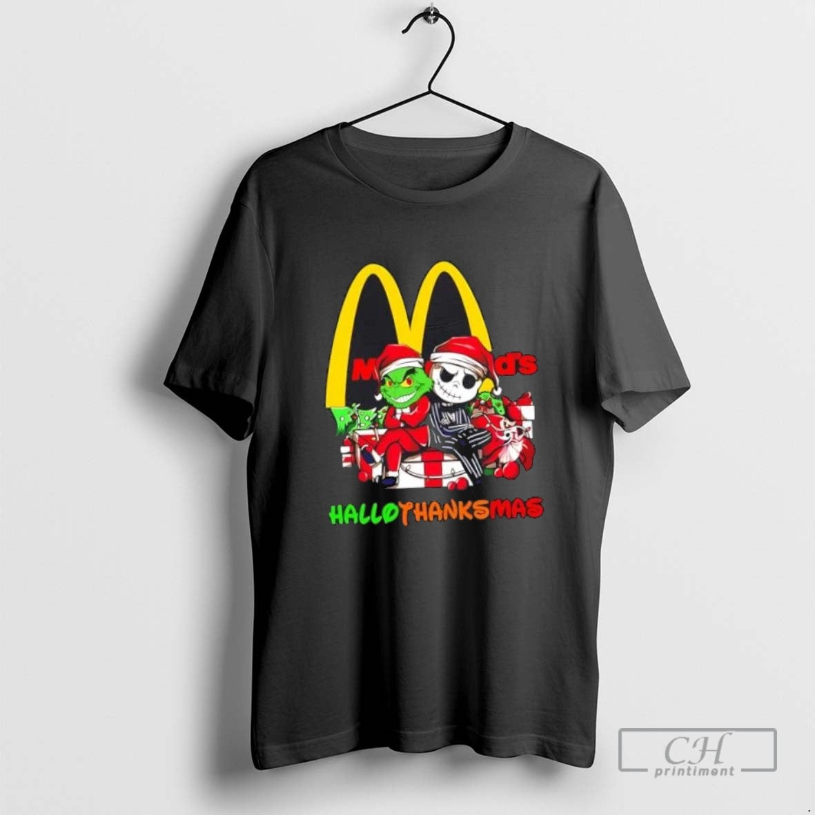 Grinch And Jack Skellington X Mcdonalds Happy Hallothanksmas Tee