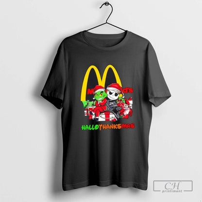 Grinch And Jack Skellington X Mcdonalds Happy Hallothanksmas Tee