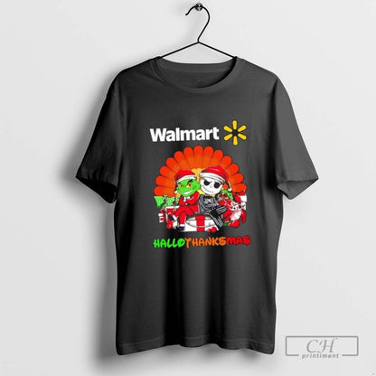 Grinch And Jack Skellington X Walmart Happy Hallothanksmas TShirt