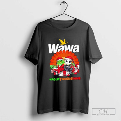Grinch And Jack Skellington X Wawa Happy Hallothanksmas Tee Vintage