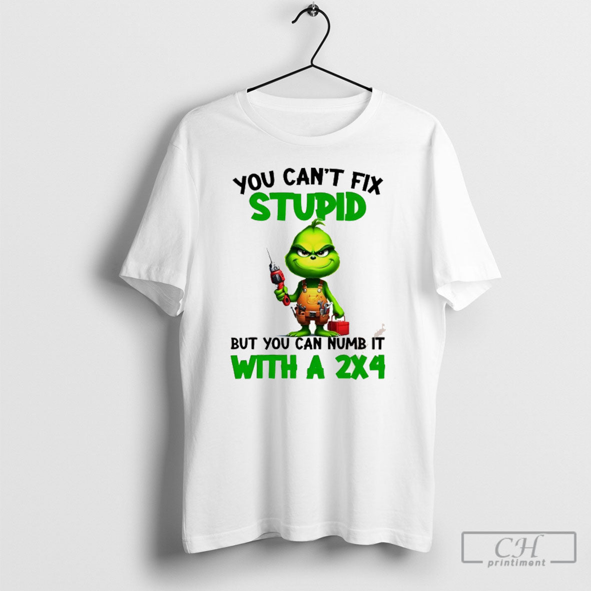 Grinch You Cant Fix Stupid But You Can Numb It 2X4 Tank Top Retro
