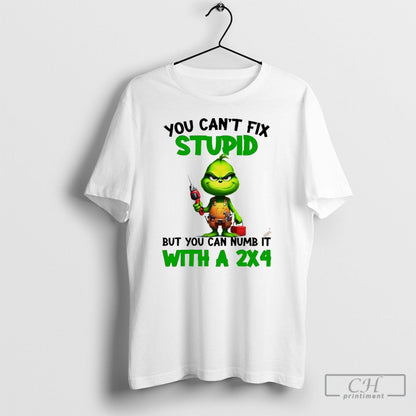 Grinch You Cant Fix Stupid But You Can Numb It 2X4 Tank Top Retro
