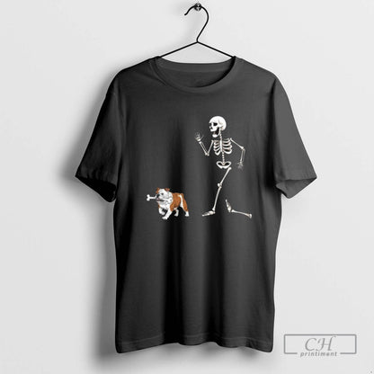 Halloween Bulldog And Skeleton Tank Top Elegant Art