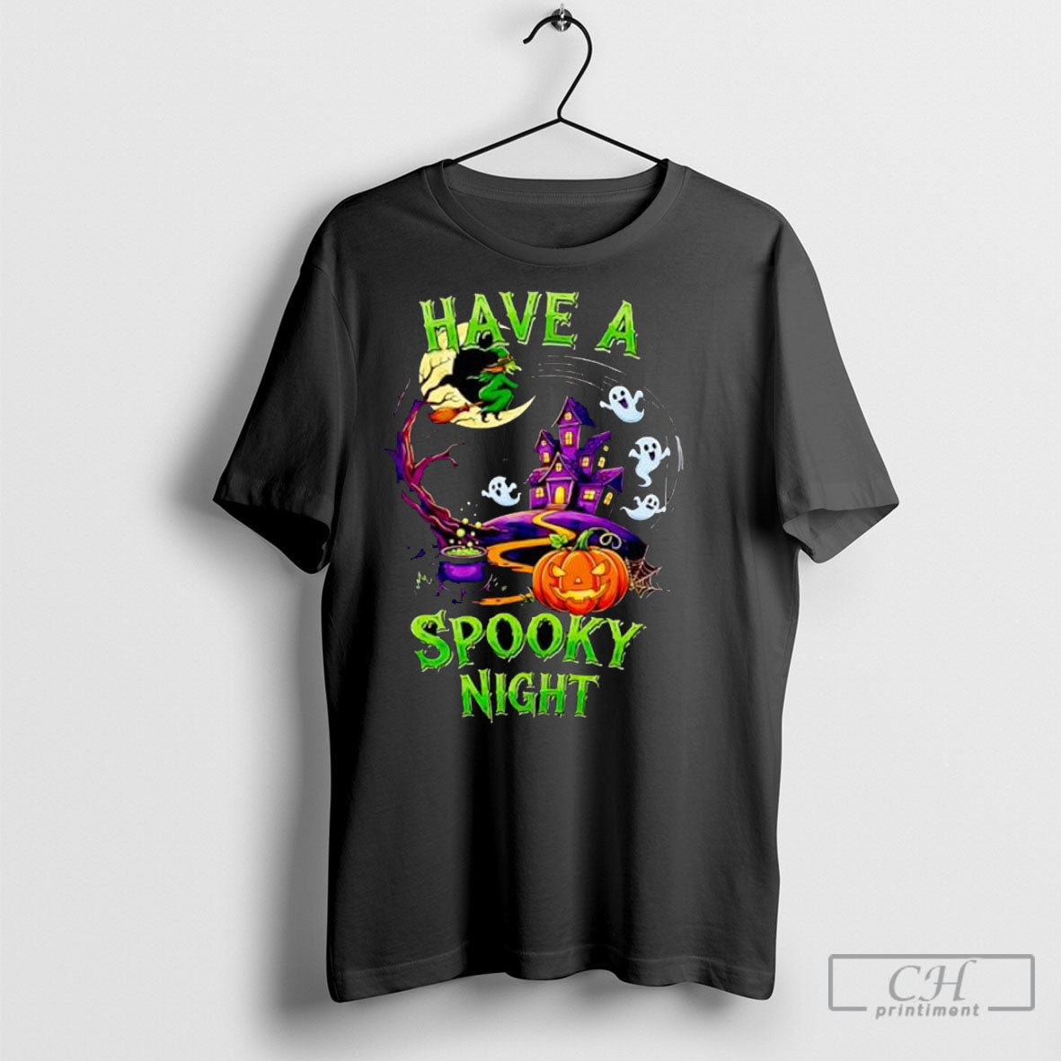 Halloween Witch And Haunted House Have Spooky Night Tee Classic Art